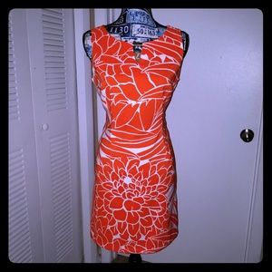 Orange and white tiger print dress